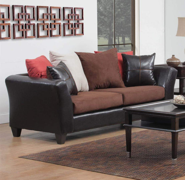Couches Couch - 83" X 33" X 37" Jefferson Sierra Chocolate 100% PU, 100% Polyester Microfiber Sofa HomeRoots
