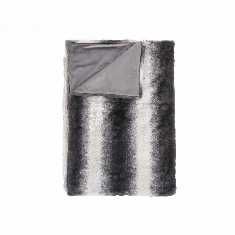 Couches Couch Throws - 50" x 60" Irving Charcoal/White Fur - Throw HomeRoots