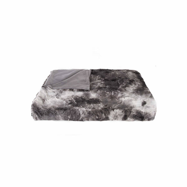 Couches Couch Throws - 50" x 60" Naples Charcoal/Grey Fur - Throw HomeRoots