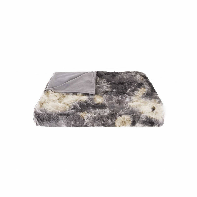 Couches Couch Throws - 50" x 60" Naples Grey/Off White Fur - Throw HomeRoots