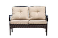 Couches Couches - 48" X 29" X 35" Black Steel Sofa with Beige Cushions HomeRoots