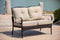 Couches Couches - 48" X 29" X 35" Black Steel Sofa with Beige Cushions HomeRoots