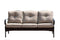 Couches Couches - 69" X 29" X 35" Black Steel Sofa with Beige Cushions HomeRoots