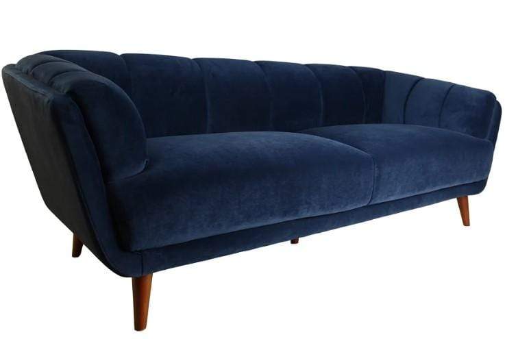 Couches Couches - 81" X 35" X 30" Blue Polyester Sofa HomeRoots