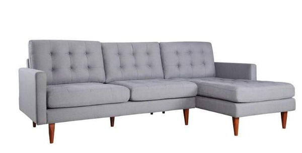 Couches Grey Sectional Couch - 105" X 61" X 38" Gray Polyester Raf Sectional HomeRoots
