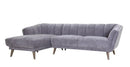 Couches Grey Sectional Couch - 98" X 60" X 30" Gray Polyester Laf Sectional HomeRoots