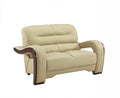 Couches Loveseat Couch - 36" Glamorous Beige Leather Loveseat HomeRoots