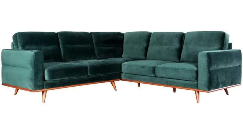 Couches Sectional Couch - 96" X 97" X 36" Green Polyester Sectional HomeRoots