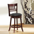 Counter Height Chair In Dark Cherry Brown-Dining Chairs-Brown-Wood-JadeMoghul Inc.