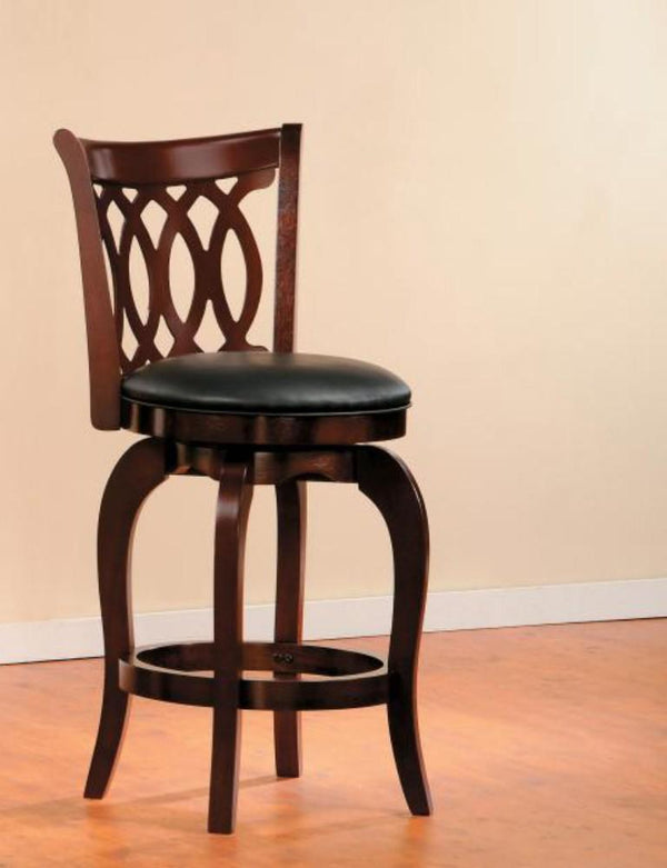 Counter Height Chair With Padded Seat In Brown-Dining Chairs-Brown-Wood-JadeMoghul Inc.