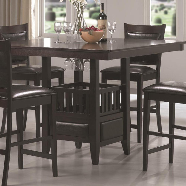 Counter Height Table, Espresso Brown-Dining Tables-Brown-Wood-Cappuccino-JadeMoghul Inc.
