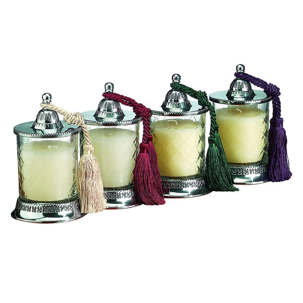 Candle Decoration - Covered Jar Candle- 4 Pc Set