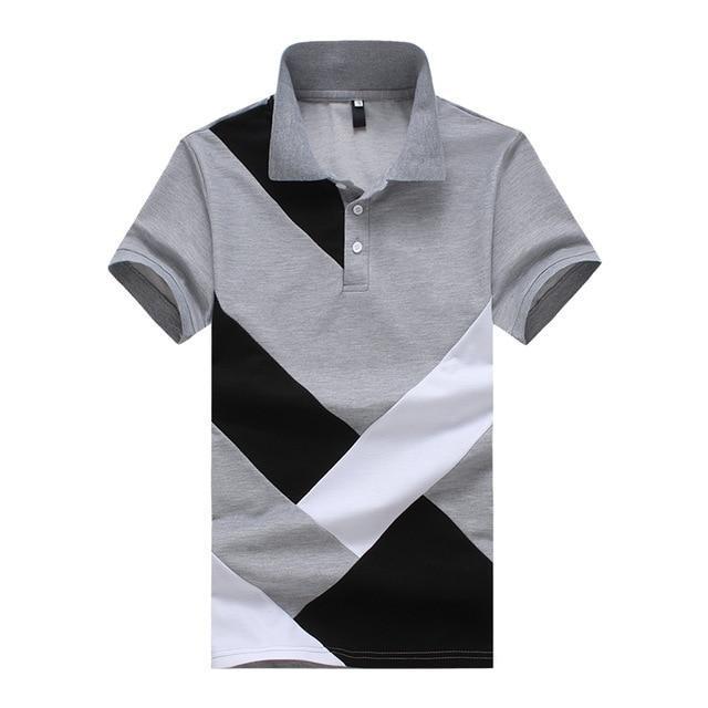 Covrlge 2018 Summer New Men's Polo Shirt Fashion Casual Cotton High Quality Short Sleeve Polo Shirt Black White Tops Male MTP060-Gray-L-JadeMoghul Inc.
