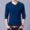 Covrlge Mens Sweaters 2017 Autumn Winter New Sweater Men V Neck Solid Slim Fit Men Pullovers Fashion Male Polo Sweater MZM004-Blue-S-JadeMoghul Inc.
