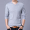 Covrlge Mens Sweaters 2017 Autumn Winter New Sweater Men V Neck Solid Slim Fit Men Pullovers Fashion Male Polo Sweater MZM004-Lightgray-S-JadeMoghul Inc.