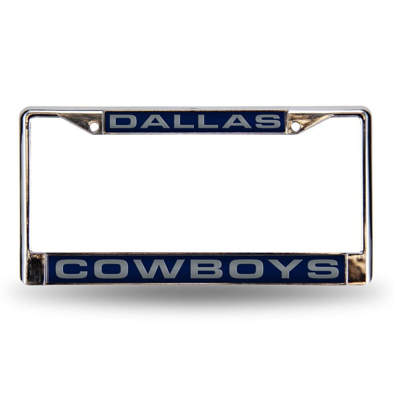 Honda License Plate Frame Cowboys Blue Laser Chrome Frame