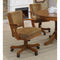 Cozy Upholstered Arm Game Chair, Brown-Armchairs and Accent Chairs-Brown-WOOD SOLIDS-Oak-JadeMoghul Inc.