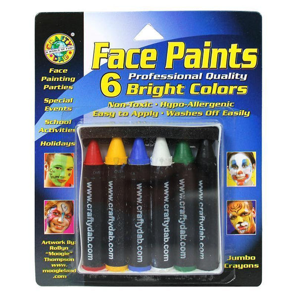 CRAFTY DAB JUMBO CRAYON FACE 6 PK-Arts & Crafts-JadeMoghul Inc.