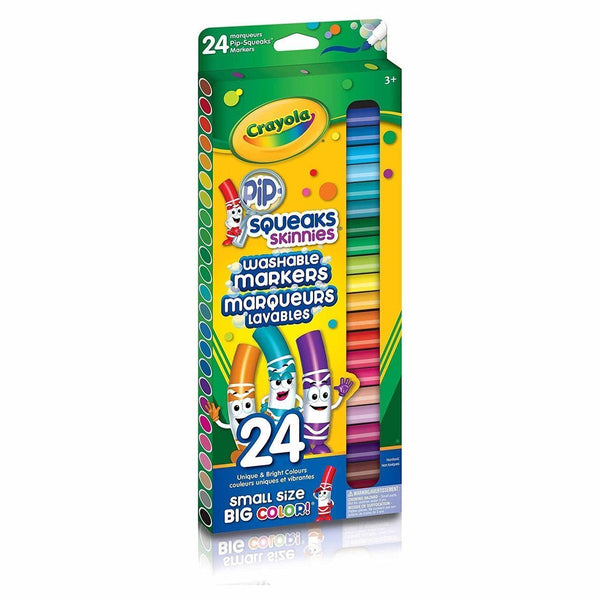 Crayola 24 Pip-Squeaks Skinnies Fine Line Washable Markers-Art & Drawing Toys-JadeMoghul Inc.