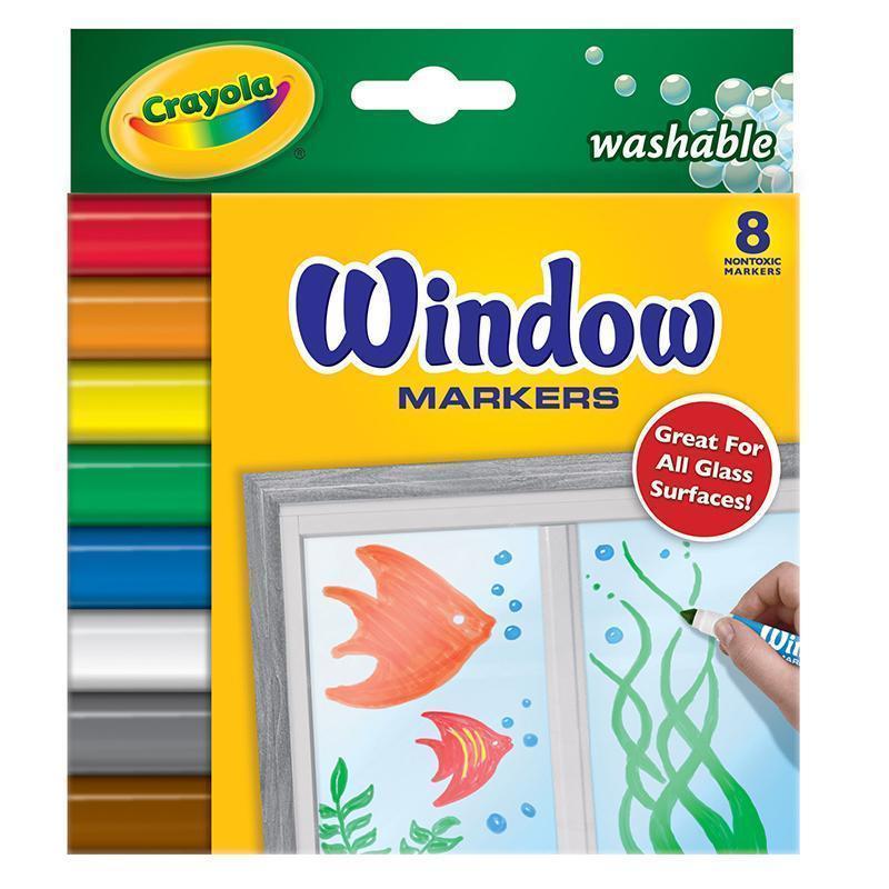 CRAYOLA 8CT WASHABLE WINDOW MARKERS-Arts & Crafts-JadeMoghul Inc.
