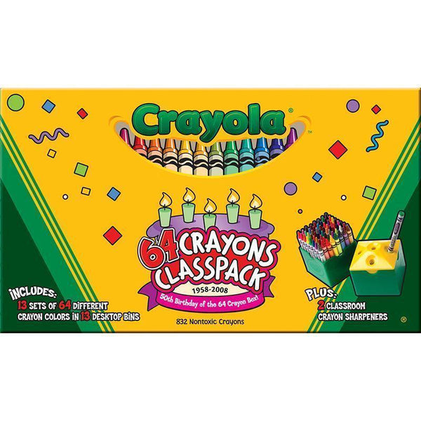 CRAYOLA CRAYONS 64 COLOR CLASSPACK-Arts & Crafts-JadeMoghul Inc.