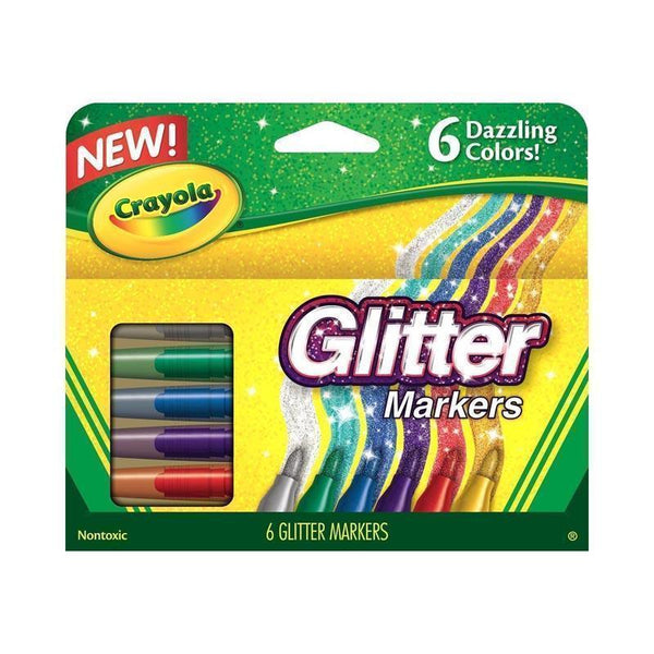 Crayola Glitter Markers, 6-Colors 