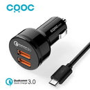 CRDC Car Charger Quick Charge 3.0 Fast QC3.0 USB Car Mobile Phone Charger for iPhone Xiaomi mi7 Samsung s8 as Aukey car-charger-United States-Universal-JadeMoghul Inc.