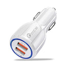 CRDC Car Charger Quick Charge 3.0 USB Car Phone Charger Fast Charger for iPhone Samsung Xiaomi etc QC 2.0 Compatible Car-Charger-White-JadeMoghul Inc.