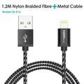 CRDC USB For iPhone Cable MFi Lightning Cable For iPhone x 7 SE iPad 2.4A Fast Charger Phone Data Cable for iPhone 6S 8 plus etc-Black-120CM-JadeMoghul Inc.