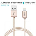 CRDC USB For iPhone Cable MFi Lightning Cable For iPhone x 7 SE iPad 2.4A Fast Charger Phone Data Cable for iPhone 6S 8 plus etc-Gold-120CM-JadeMoghul Inc.
