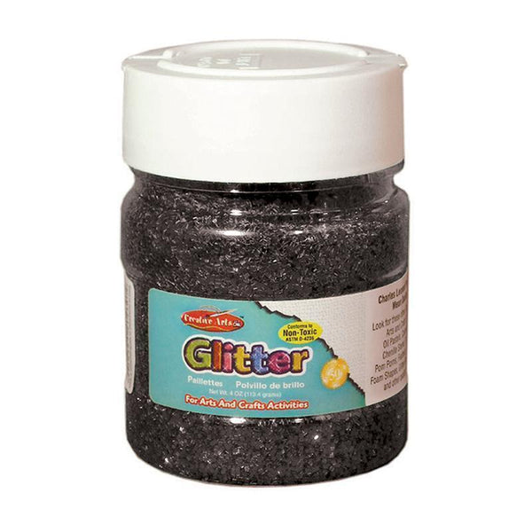 CREATIVE ARTS GLITTER 4OZ JAR BLACK-Supplies-JadeMoghul Inc.