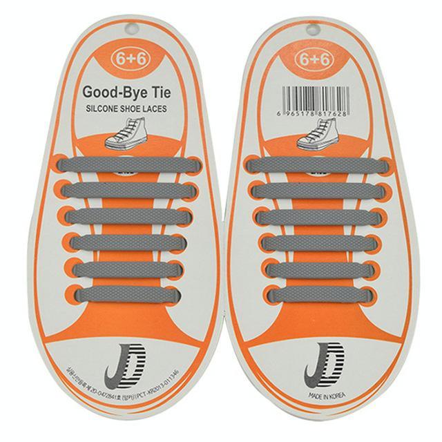 Creative Children Shoelaces Sport Athletic No Tie Shoelaces Child Shoes Laces Lazy Elastic Silicone Shoe Lace Sneakers Fit Strap-Gray-JadeMoghul Inc.