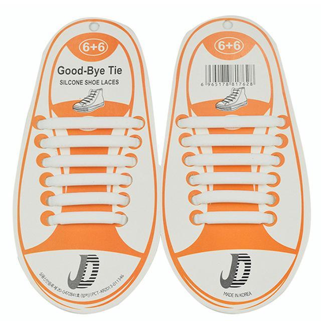 Creative Children Shoelaces Sport Athletic No Tie Shoelaces Child Shoes Laces Lazy Elastic Silicone Shoe Lace Sneakers Fit Strap-White-JadeMoghul Inc.