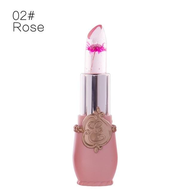 Creative Jelly Flower Lipstick Long-lasting Moisturizing Lipstick Makeup Temperature Color Change Lip Balm TSLM1 AExp