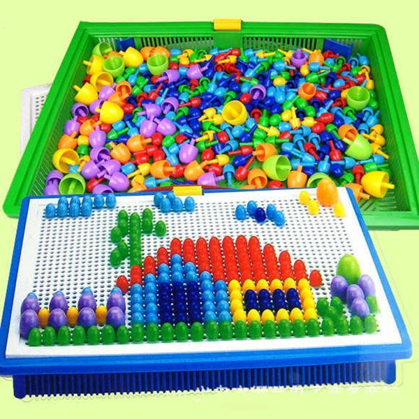 Creative Peg Board with 296 Pegs Model Building Kits Building Toy Intelligence for kids Random Color @Z08--JadeMoghul Inc.