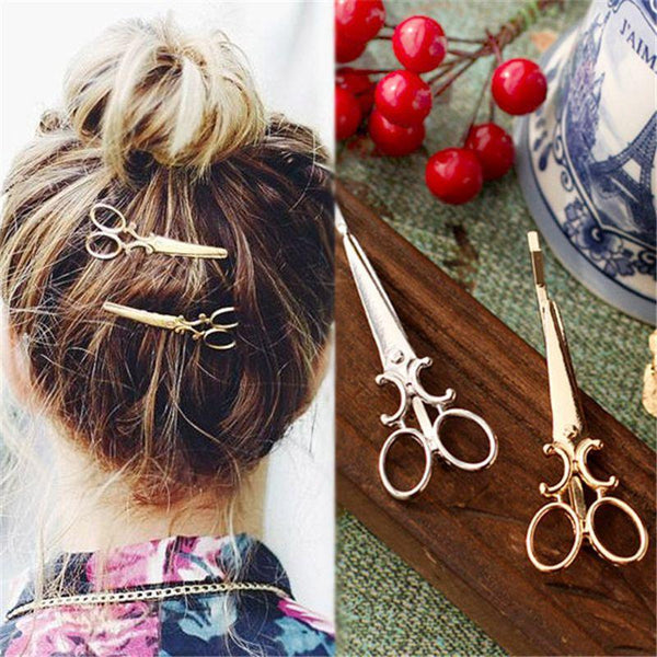 Creative Scissors Shape Women Lady Girls Hair Clip Delicate Hair Pin Hair Barrette Hair Accessories Decorations AExp