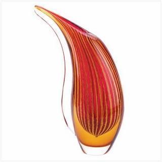 Decoration Ideas Crimson Sunset Art Glass Vase