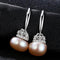 Crown Shape Cute silver 925 Jewelry - Natural Pearl Earrings Gift for Girls-Pink-JadeMoghul Inc.