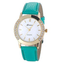 Crystal Dial Candy Color GenuineLeather Watch-Green-JadeMoghul Inc.