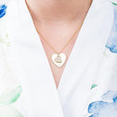 Crystal Double Swing Heart Necklace - Matte Gold (Pack of 1)-Personalized Gifts for Women-JadeMoghul Inc.