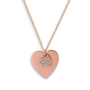 Crystal Double Swing Heart Necklace - Matte Rose Gold (Pack of 1)-Personalized Gifts for Women-JadeMoghul Inc.