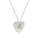 Crystal Double Swing Heart Necklace - Silver (Pack of 1)-Personalized Gifts for Women-JadeMoghul Inc.
