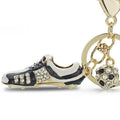 Crystal Football Soccer Shoes Rhinestone Keychains For Car Purse Bag Buckle Pendant Keyrings Key Chains Women Gift K258-Gold-JadeMoghul Inc.