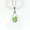 Crystal Heart In A Bottle Pendant Necklace-green-JadeMoghul Inc.