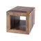 Cube Shape Rosewood Side Table With Cutout Bottom, Brown-Side and End Tables-Brown-Rosewood (Sheesham)-Light Brown-JadeMoghul Inc.