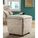 Cube Stool, White-Accent and Garden Stools-WHITE-LINEN-Espresso-JadeMoghul Inc.