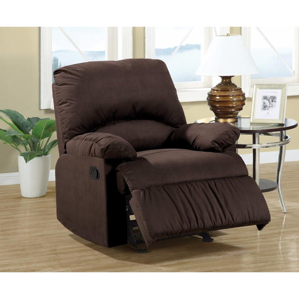 Cultivated Glider Recliner Chair, Chocolate Brown-Recliner Chairs-Brown-MICROFIBER-JadeMoghul Inc.