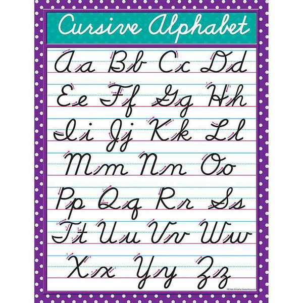 CURSIVE CHART-Learning Materials-JadeMoghul Inc.