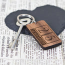 Cute Keychains Custom Special Date Keyring - Rectangle Calendar Design