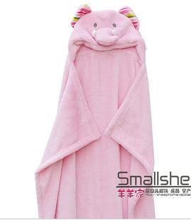 cute Animal shape baby hooded bathrobe towel baby receiving fleece blankets neonatal hold to be Children kids infant bathing-Pink elephant-JadeMoghul Inc.